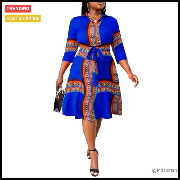 Plus Size Midi Dress 3/4 Sleeve V Neck Elegant Cocktail Party Wedding Guest - Picture 2 of 7